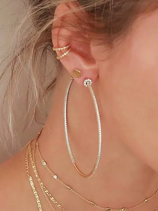 Oversized Sparkling Hoop Earrings-360 Degree Glamour