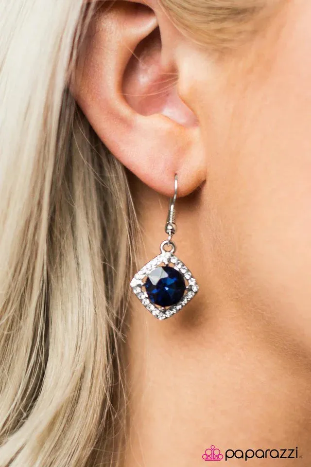 Paparazzi Earring ~ A Toast To The Bride and Groom - Blue