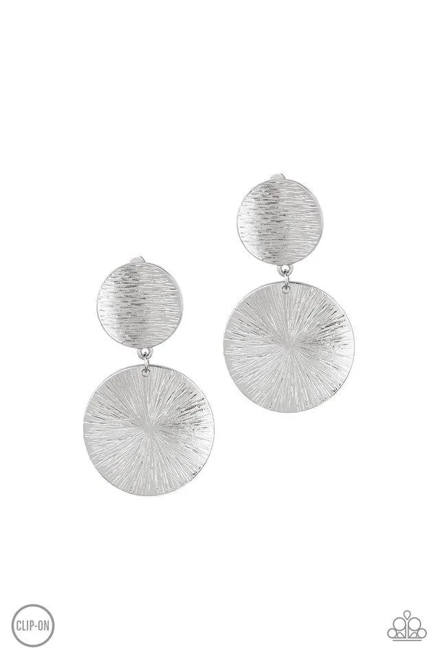 Paparazzi Earring ~ BRIGHT On Cue - Silver