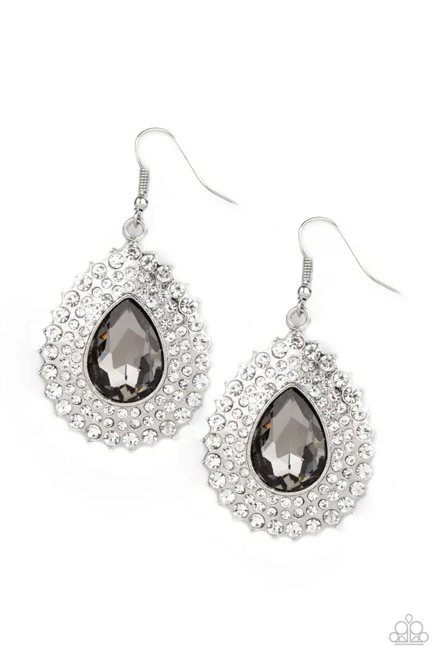 Paparazzi Earring ~ Exquisitely Explosive - Silver