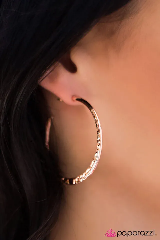 Paparazzi Earring ~ Hoop Honcho - Gold