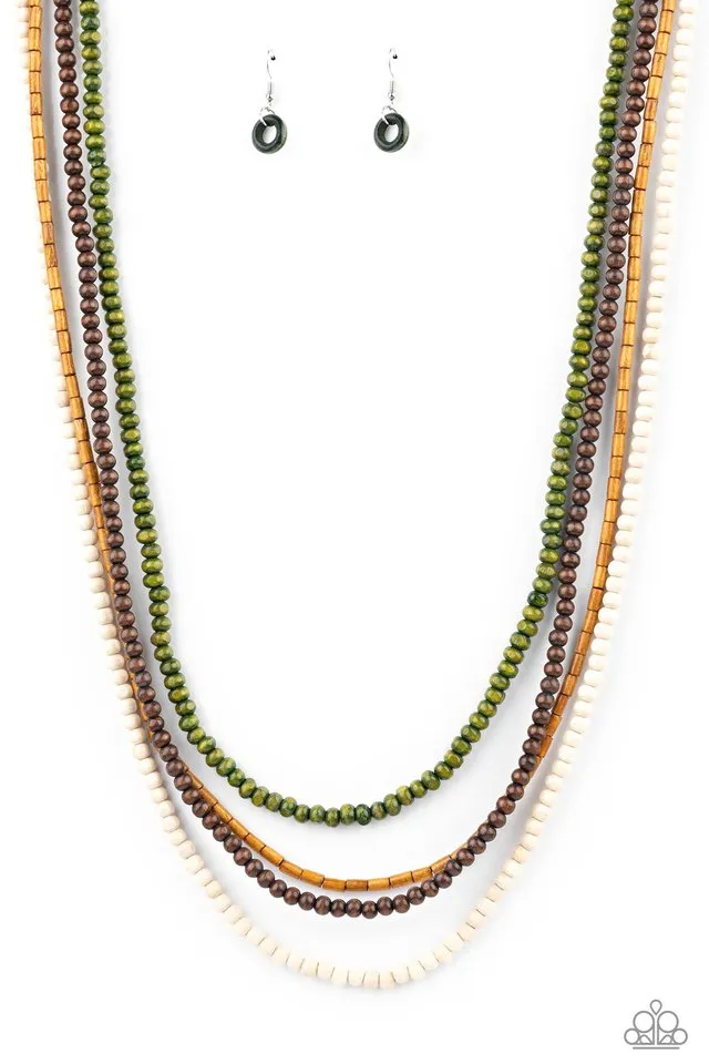 Paparazzi Necklace ~ Bermuda Beaches - Green