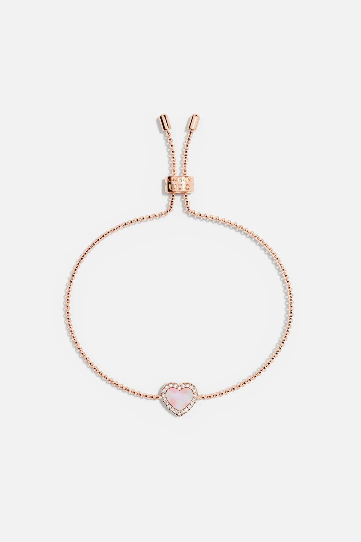 Pink Nacre Heart Adjustable bracelet