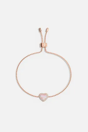 Pink Nacre Heart Adjustable bracelet