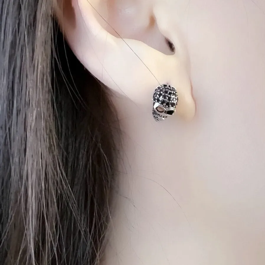 Punk Skull Diamond Stud Earrings