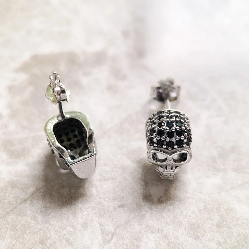 Punk Skull Diamond Stud Earrings