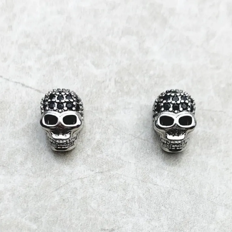 Punk Skull Diamond Stud Earrings