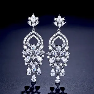 "Althea" - Silver Cubic Zirconia Bridal Earrings