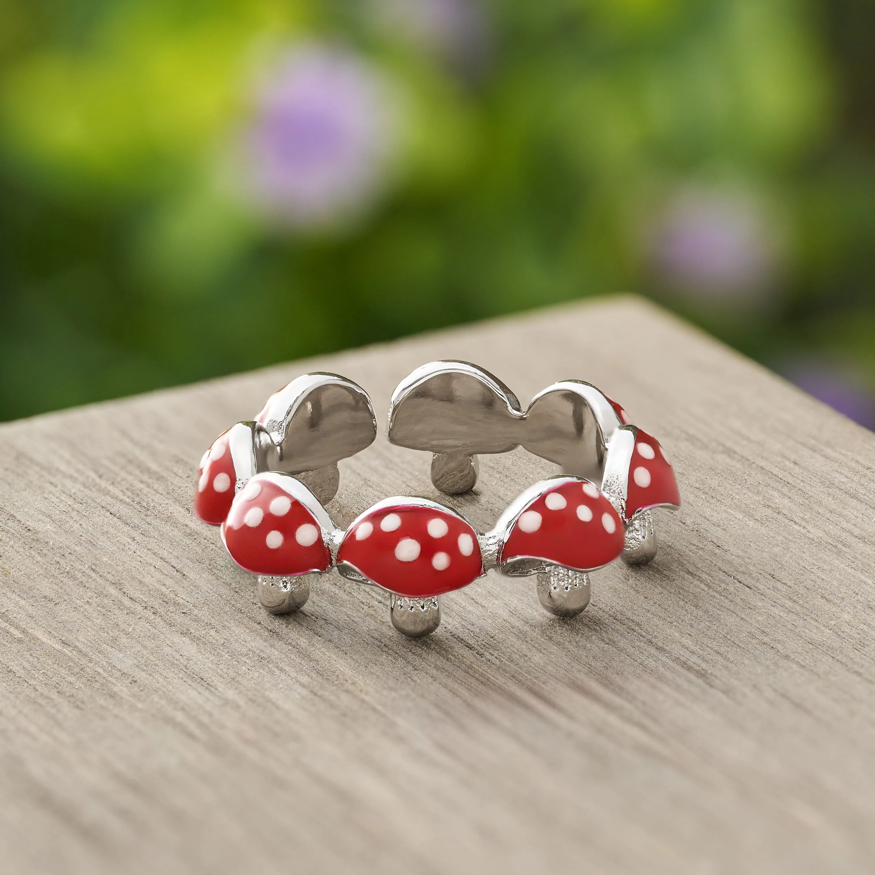 Red and White Mushroom Ring