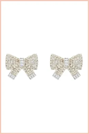 Rhinestone Bow Post Earrings