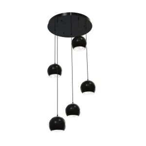 Roxy 24 in. 5 Lights Pendant Light Black Finish