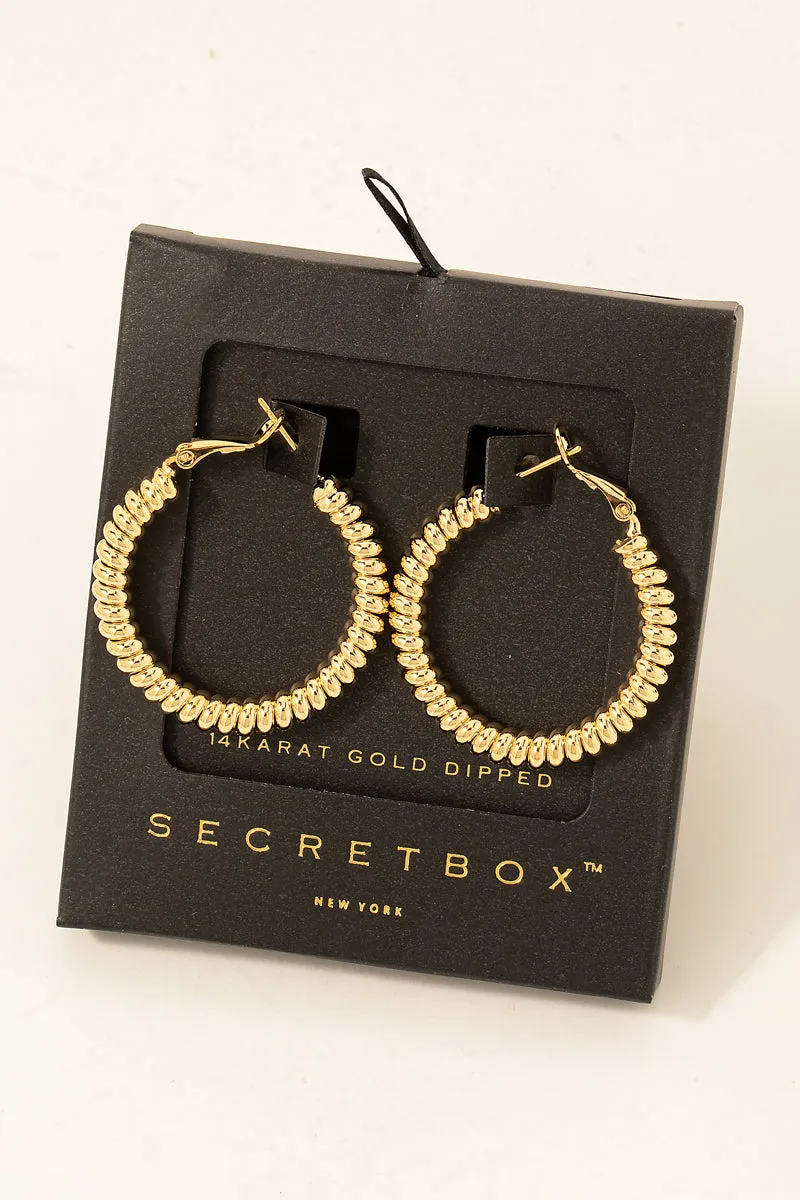 Secret Box Solid Coil Hoop Earrings