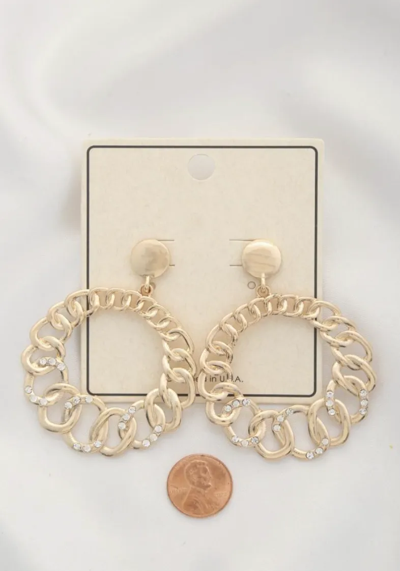 Silver Oval Link Dangle Earring - Final Sale