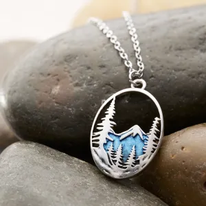 Snowy Forest Mountain Necklace