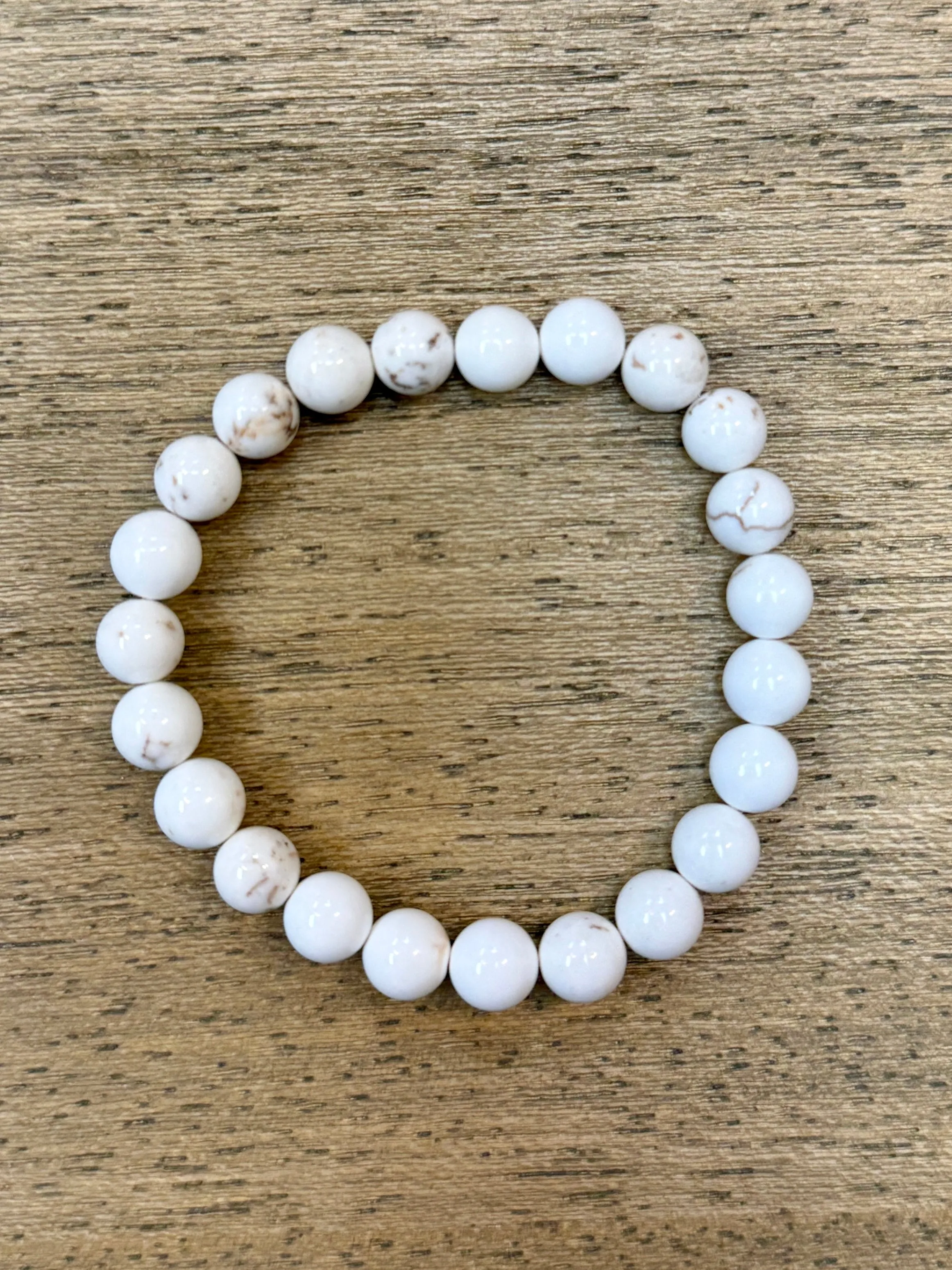 Soft White Magnesite 8mm Bracelet