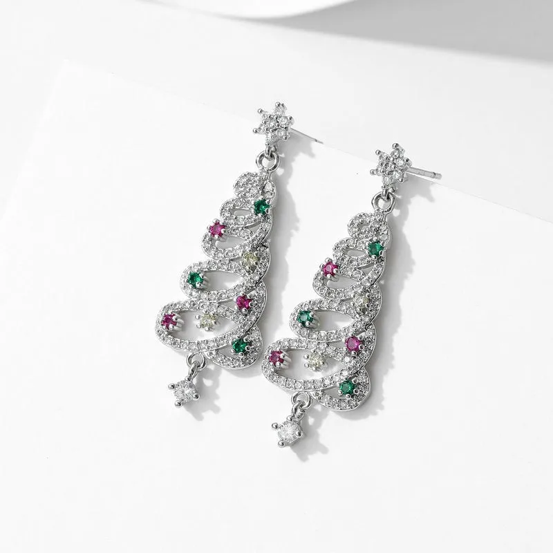 Sparkling Christmas Tree Earrings