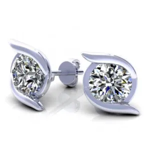 Special 0.25CT Round Cut Diamond Stud Earrings in 14KT White Gold