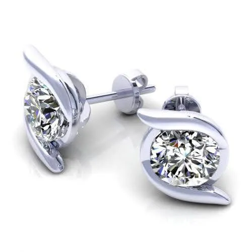 Special 0.25CT Round Cut Diamond Stud Earrings in 14KT White Gold