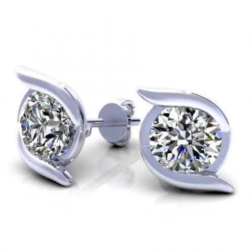 Special 0.25CT Round Cut Diamond Stud Earrings in 14KT White Gold