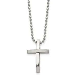 Stainless Steel Chisel Cross Pendant & Necklaces