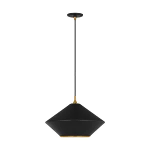 Stanza 19 in. Pendant Light Black Finish