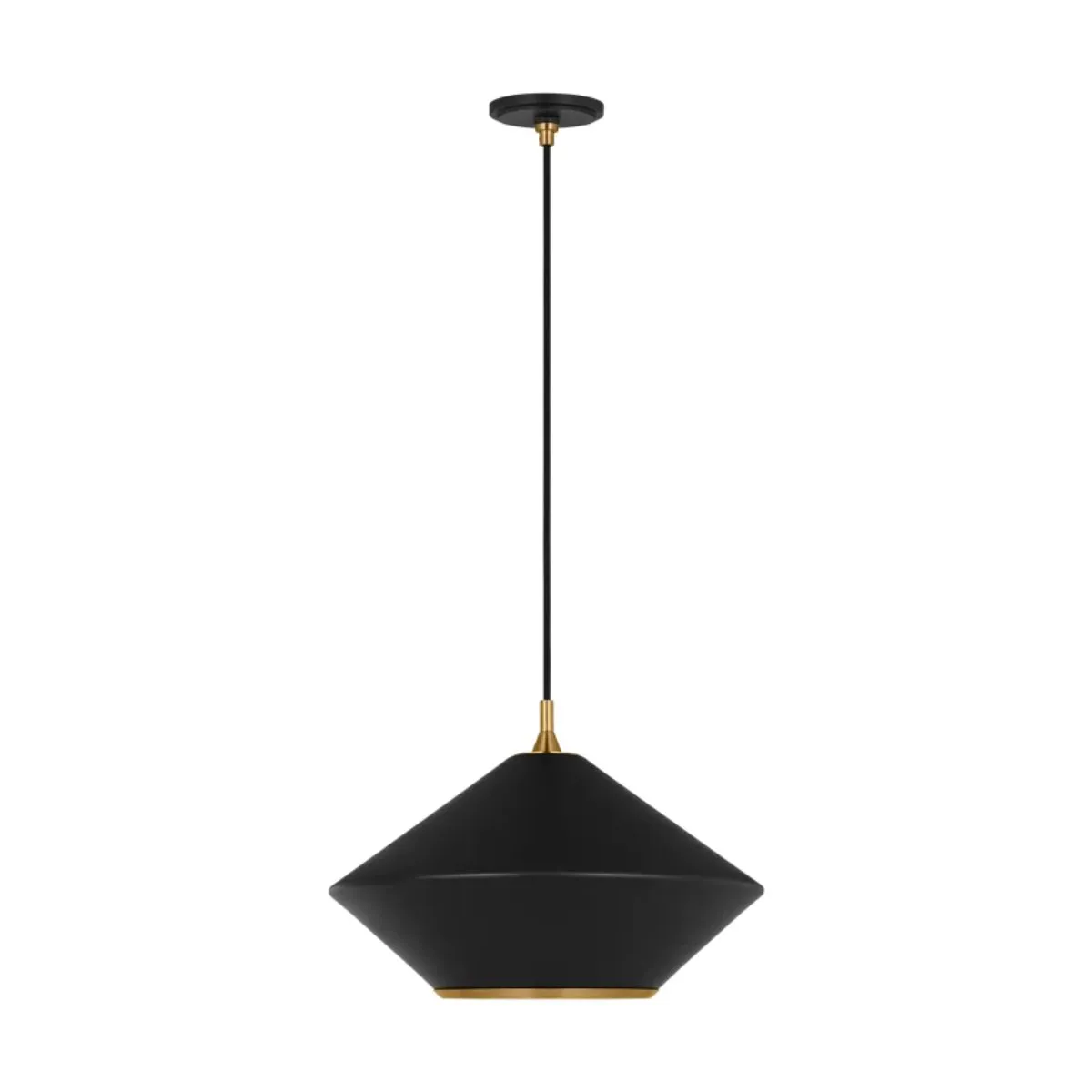 Stanza 19 in. Pendant Light Black Finish