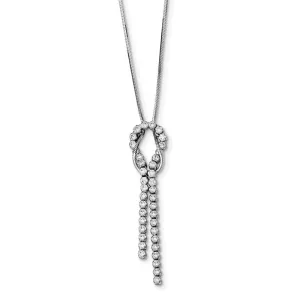 Sterling Silver Rhodium-plated CZ Knotted Snake Chain Necklace