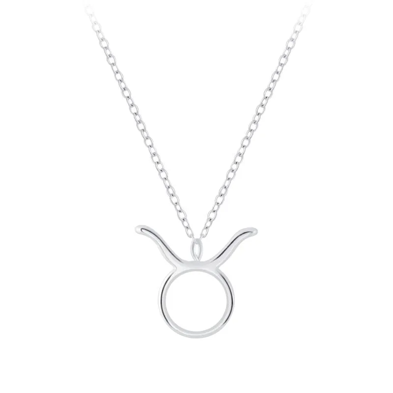 Sterling Silver Taurus Zodiac Sign Necklace