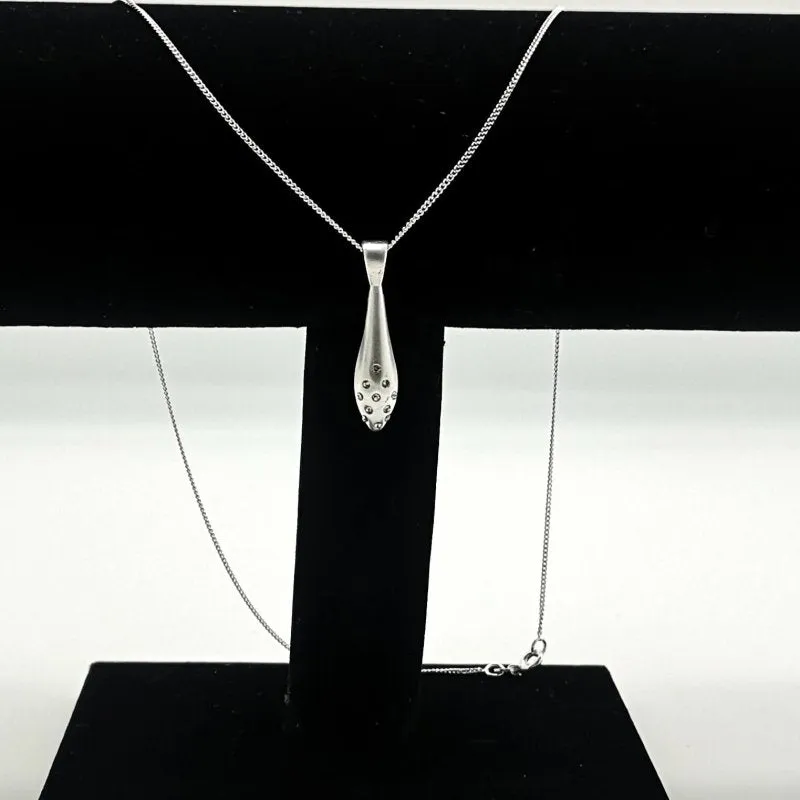 Sterling Silver Teardrop CZ Pendant