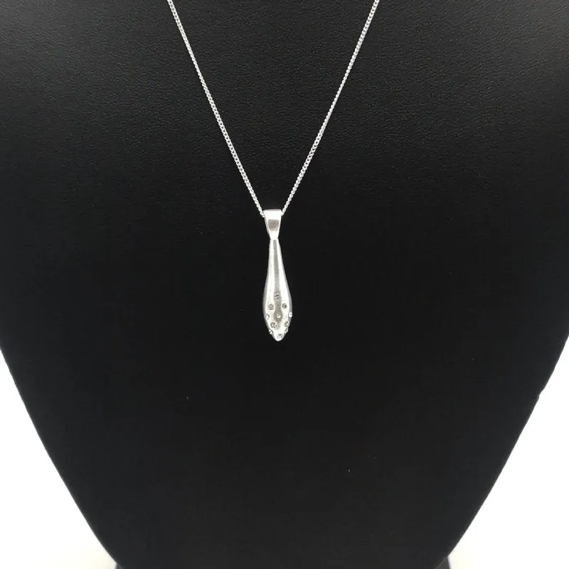 Sterling Silver Teardrop CZ Pendant