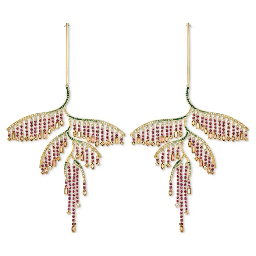 Swarovski Tropical Leaf Pierced Multicolour Earrings  5512463