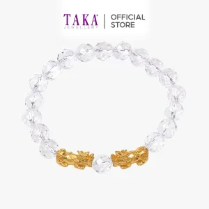 TAKA Jewellery 999 Pure Gold Double Pixiu Beads Bracelet