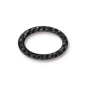 TierraCast - 18 x 12.5mm Solid Oval Linking Ring - Black (1 Piece)