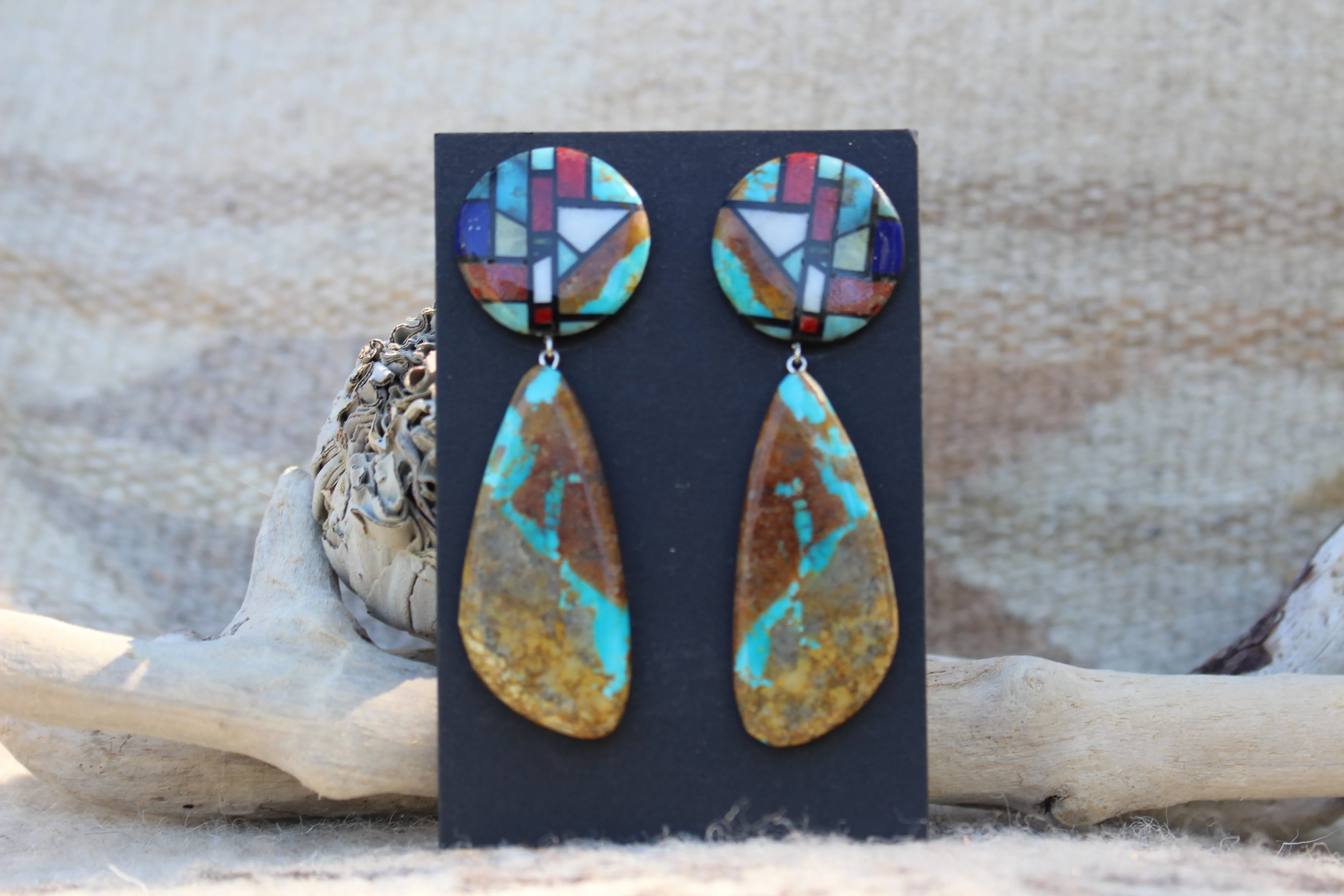 Turquoise Sky Slab Earrings