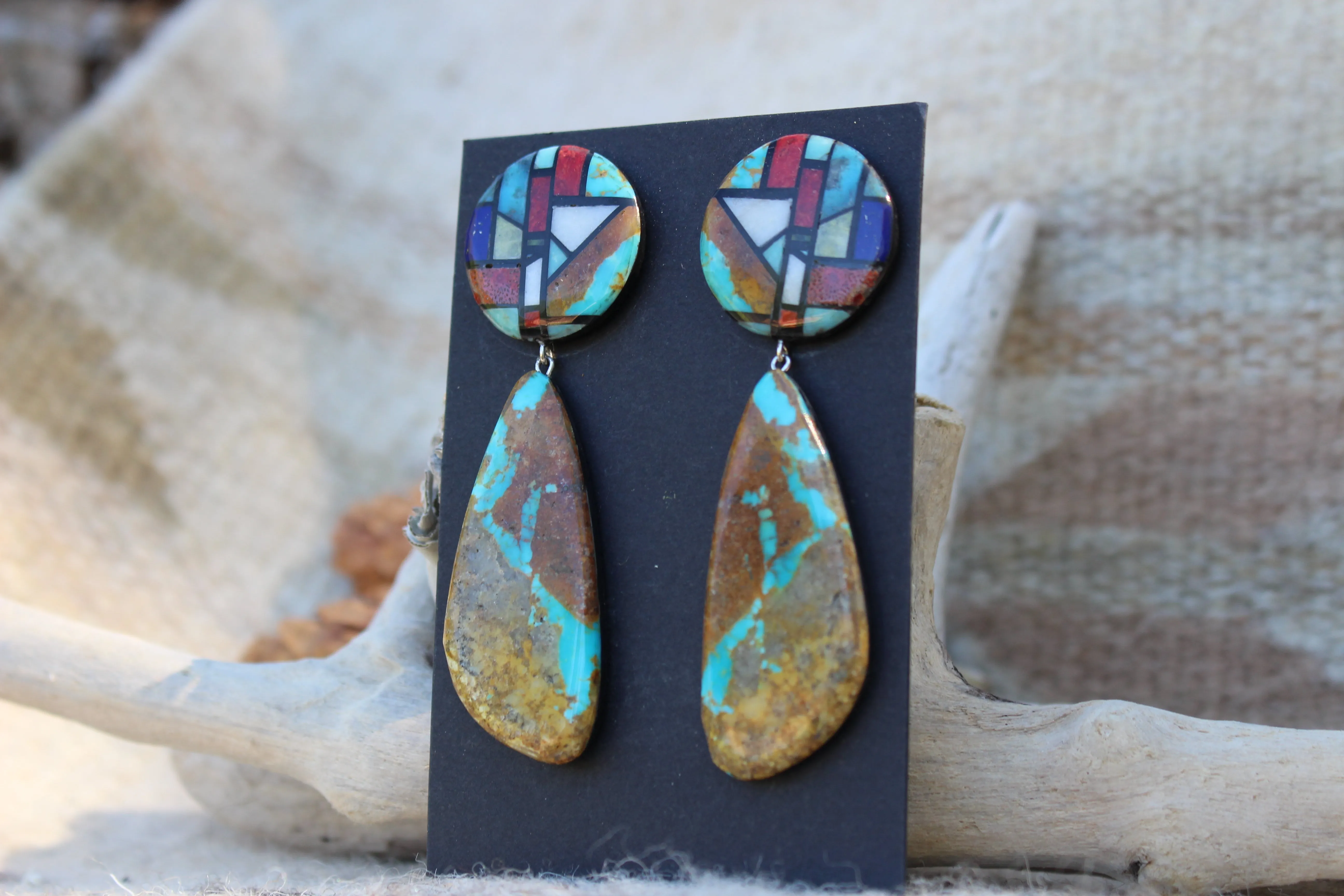 Turquoise Sky Slab Earrings