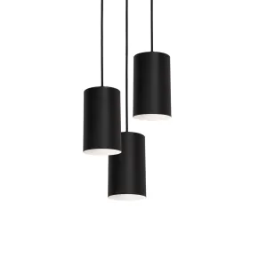 Tyke 18 in. 3 Lights Pendant Light Black Finish