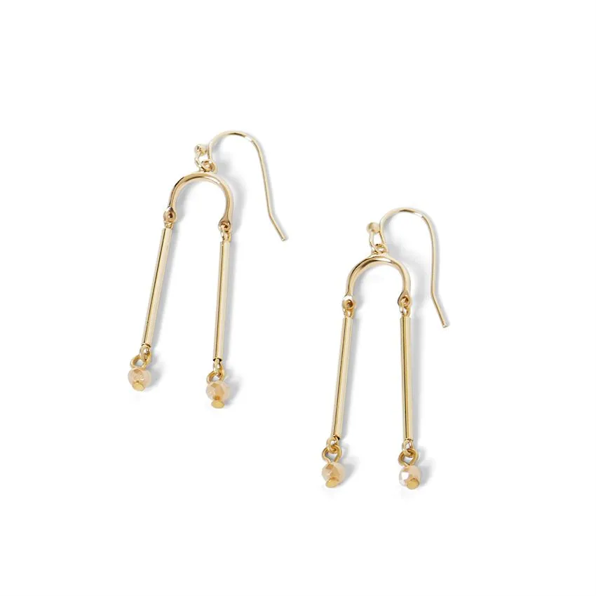 U Dangle with Facet Beads Earrings - Final Sale