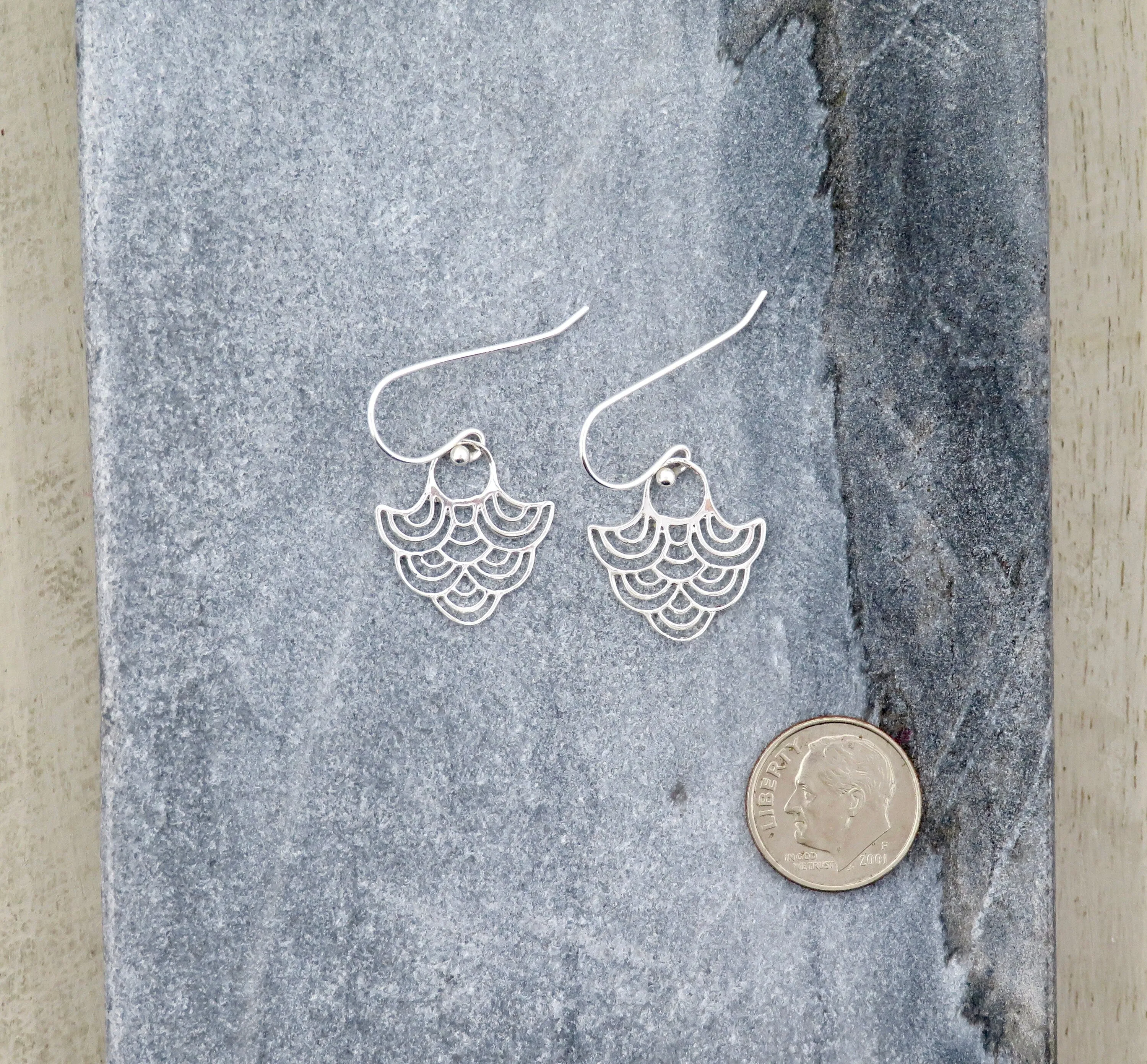 Wavy Geo Earrings - Silver