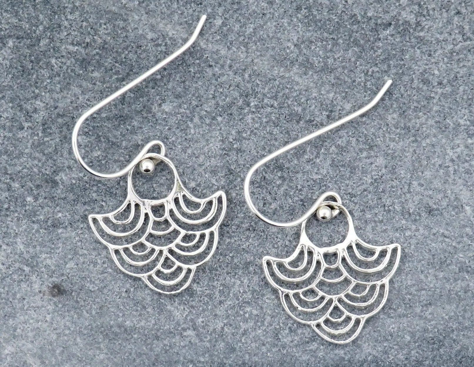 Wavy Geo Earrings - Silver