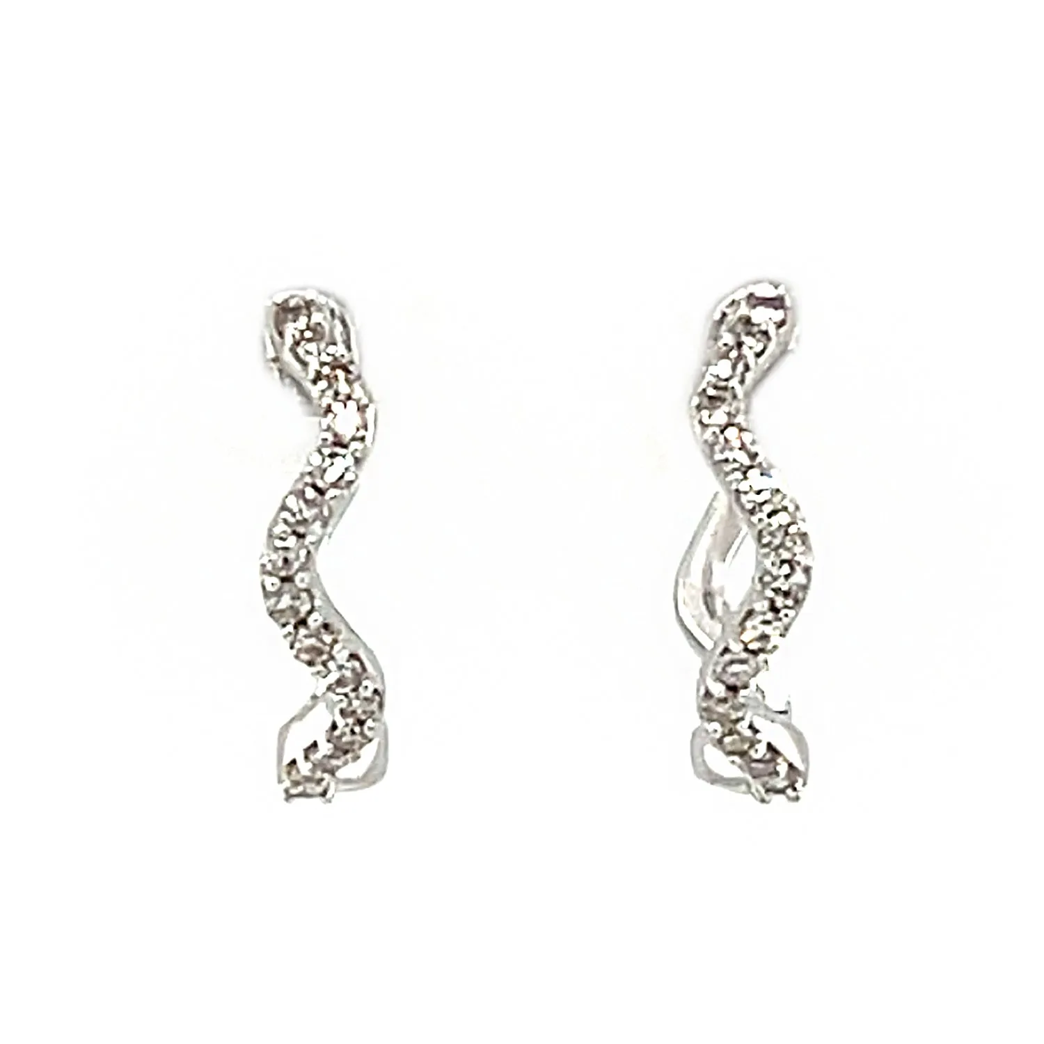 White 10 Karat Small Hoop Earrings