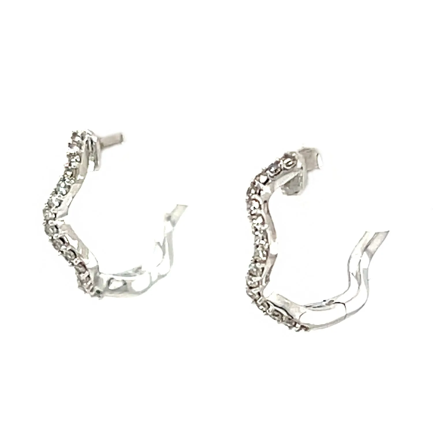 White 10 Karat Small Hoop Earrings