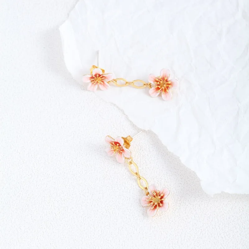 White Blossom Japanese Earrings