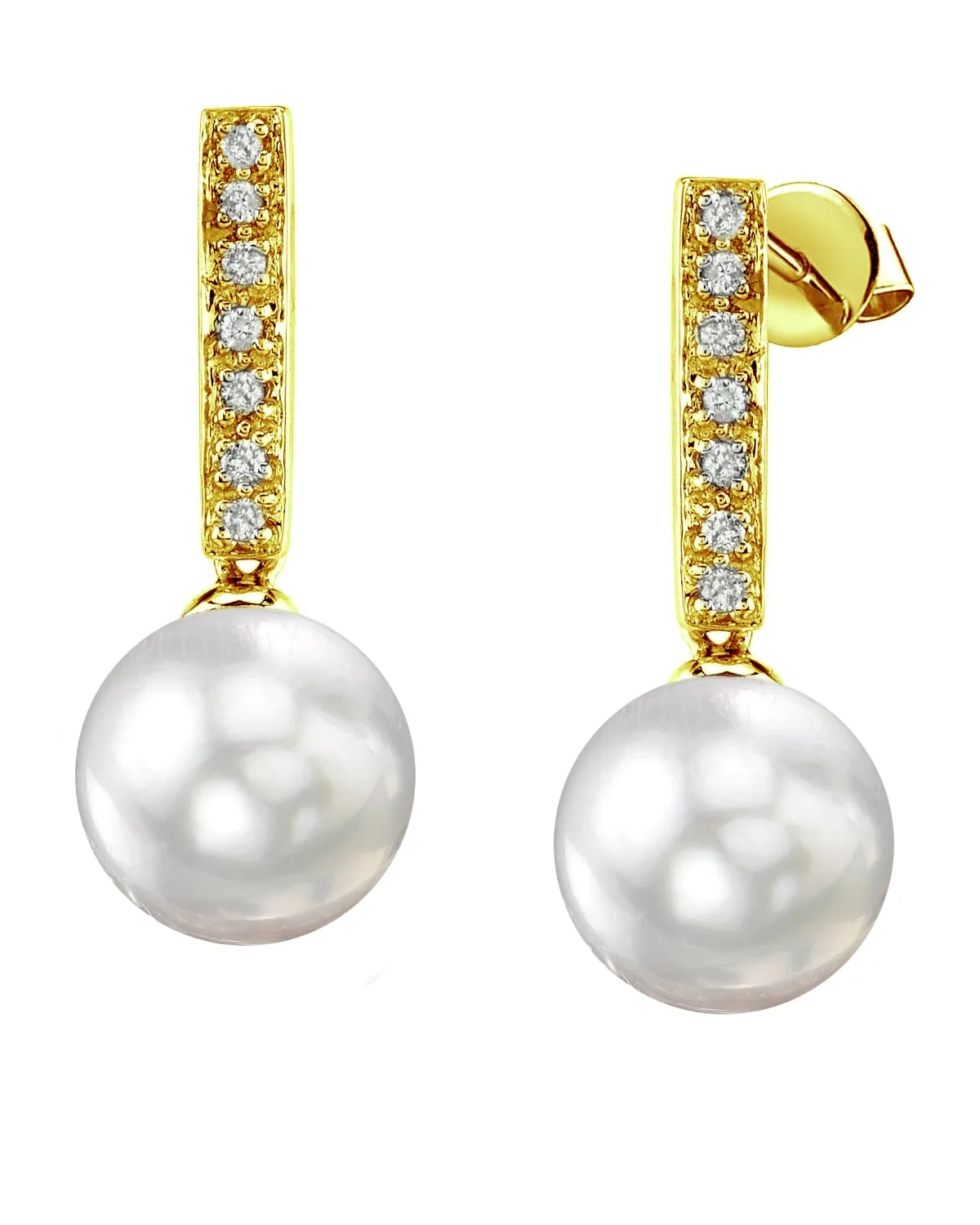 White South Sea Pearl & Diamond High Life Dangle Earrings