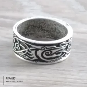 Wolf Ring Silver Knot Work Viking Celtic