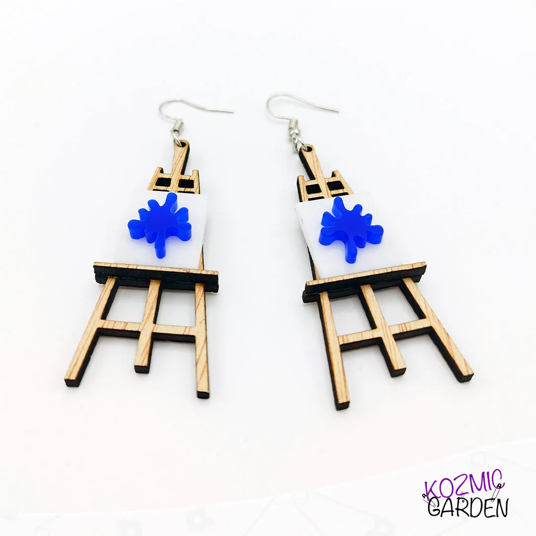 WOOD EASEL EARRINGS | Let Your Imagination Go Wild!