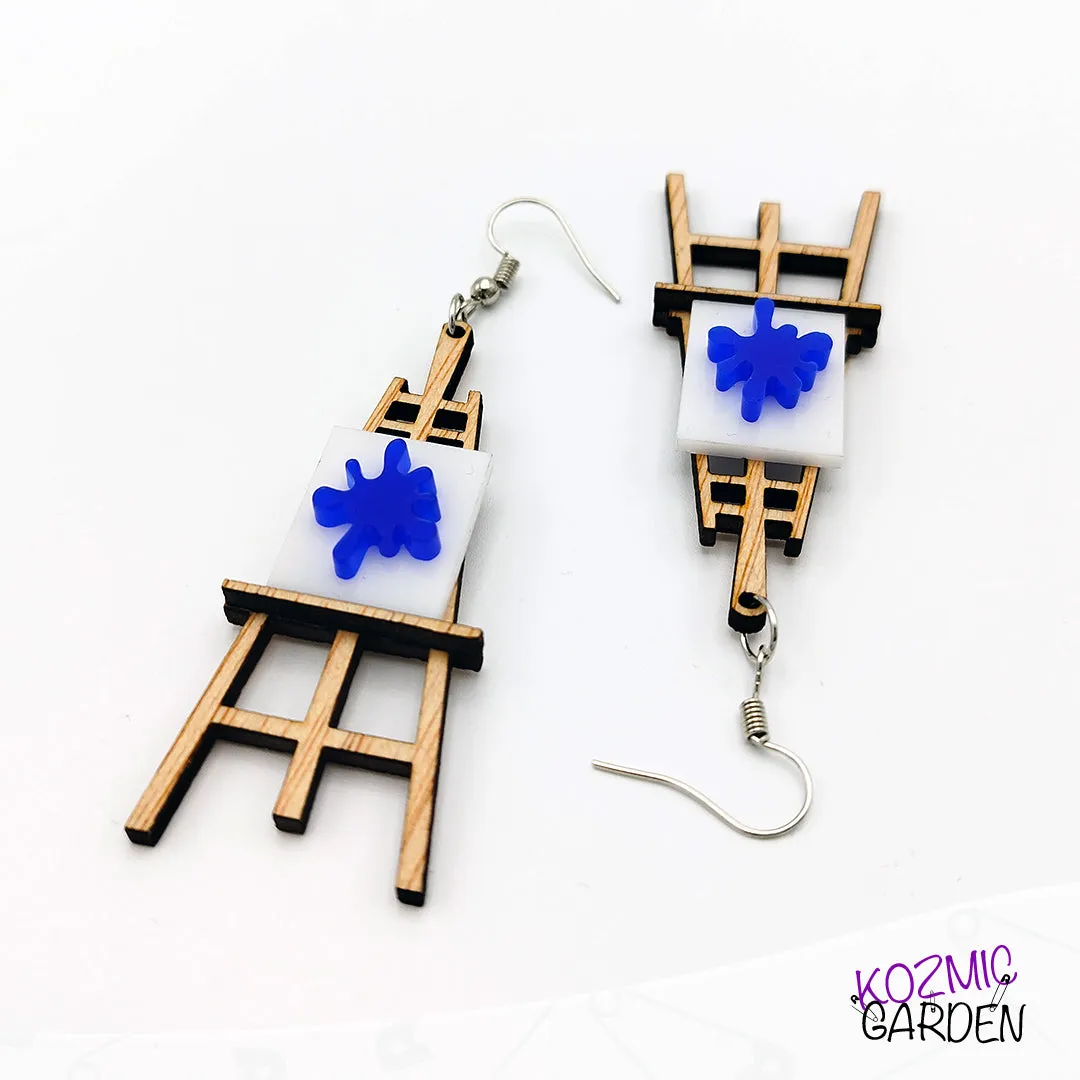 WOOD EASEL EARRINGS | Let Your Imagination Go Wild!