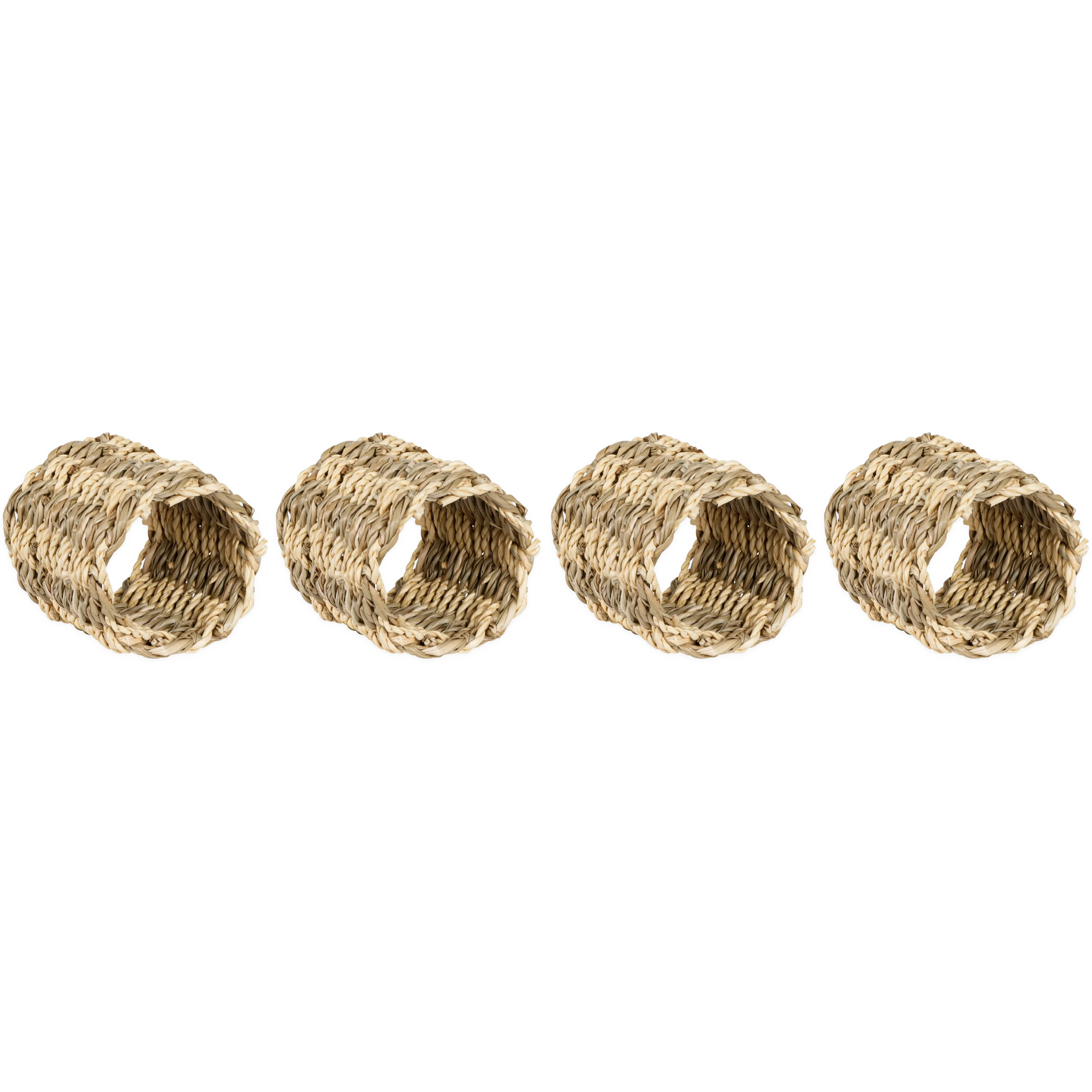 Woven Seagrass Napkin Rings - Set of Four